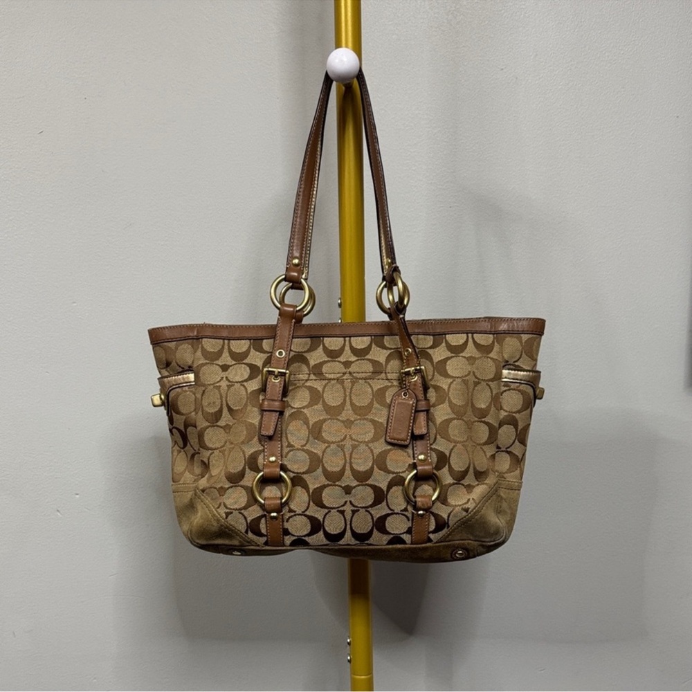 Coach Tan and Brown Signature Tote